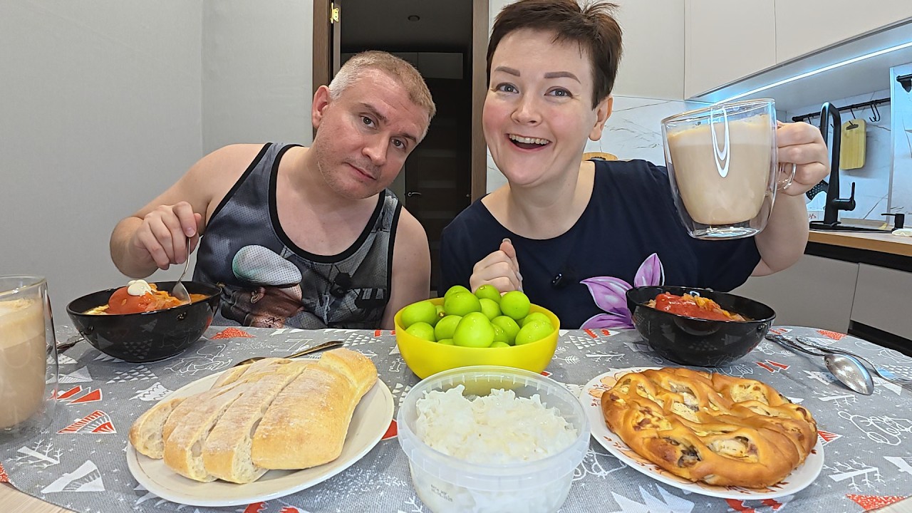 Мукбанг ОГОЛОДАЛИ, приготовили ужин на СКОРУЮ руку) Разгорелся СПОР с Вованом! Семейный ужин Россия