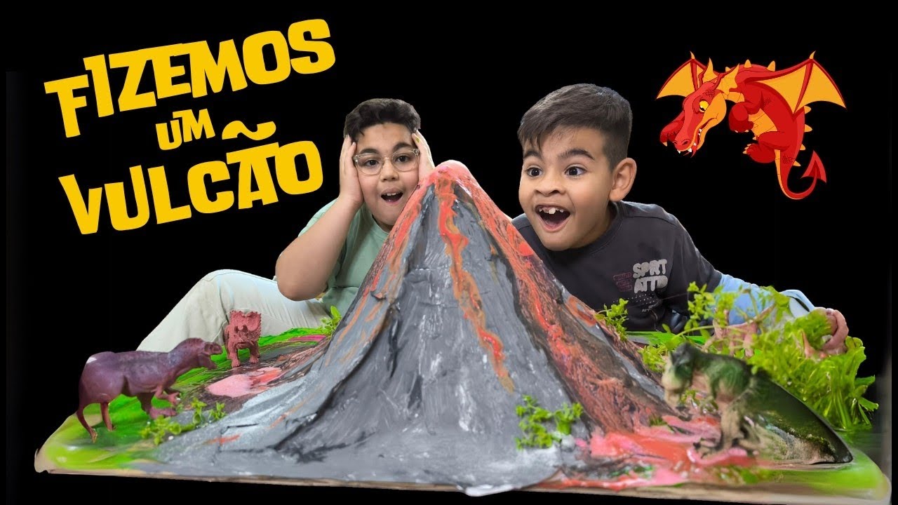 Criamos um Vulcão com Papelão e Materiais Simples! - YouTube