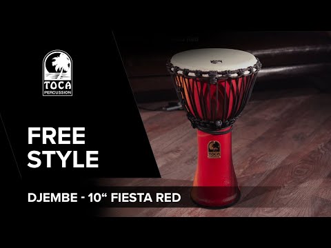 Джембе TOCA Freestyle Rope Tuned SFDJ-10RP (10") Bali Red, видео 1