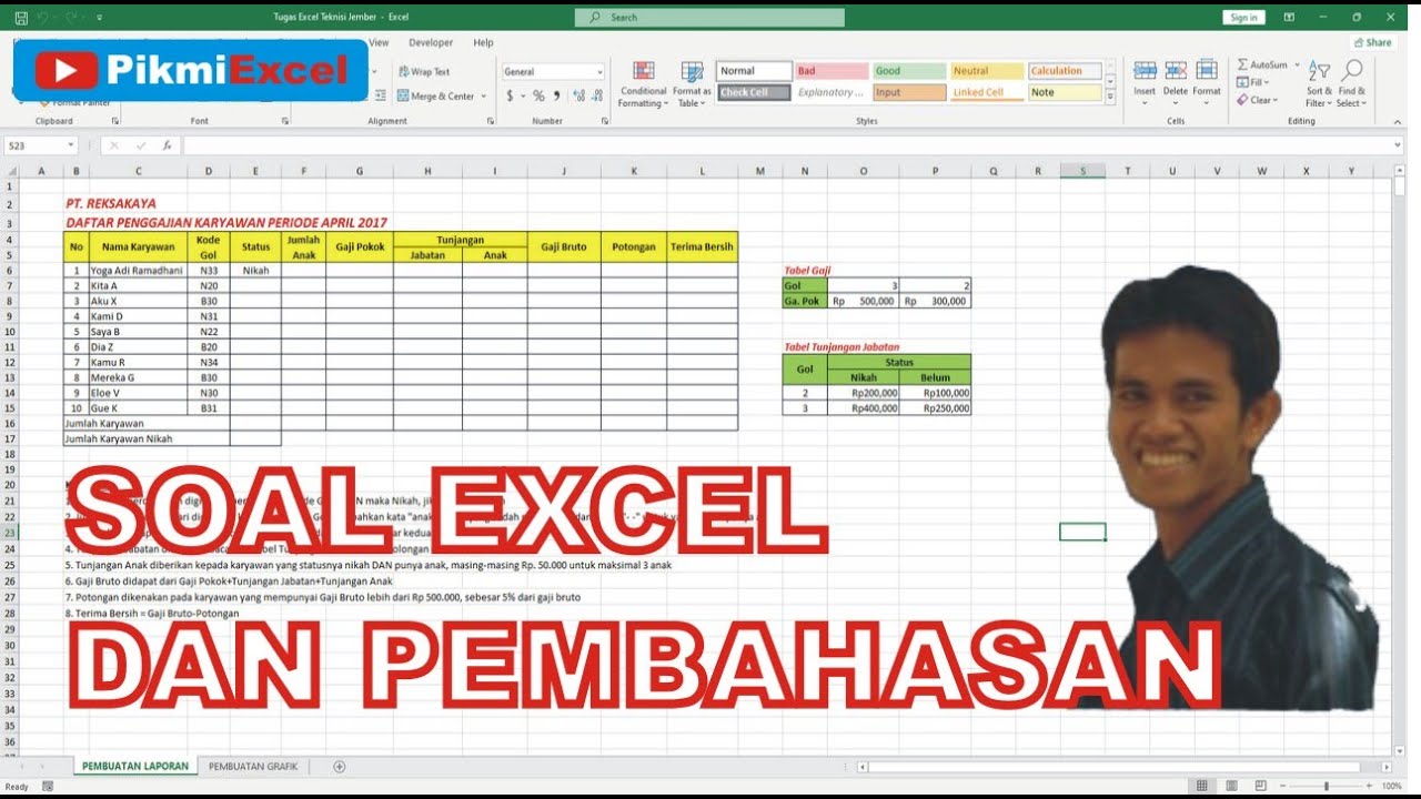 Contoh Soal Microsoft Excel Dan Jawabannya