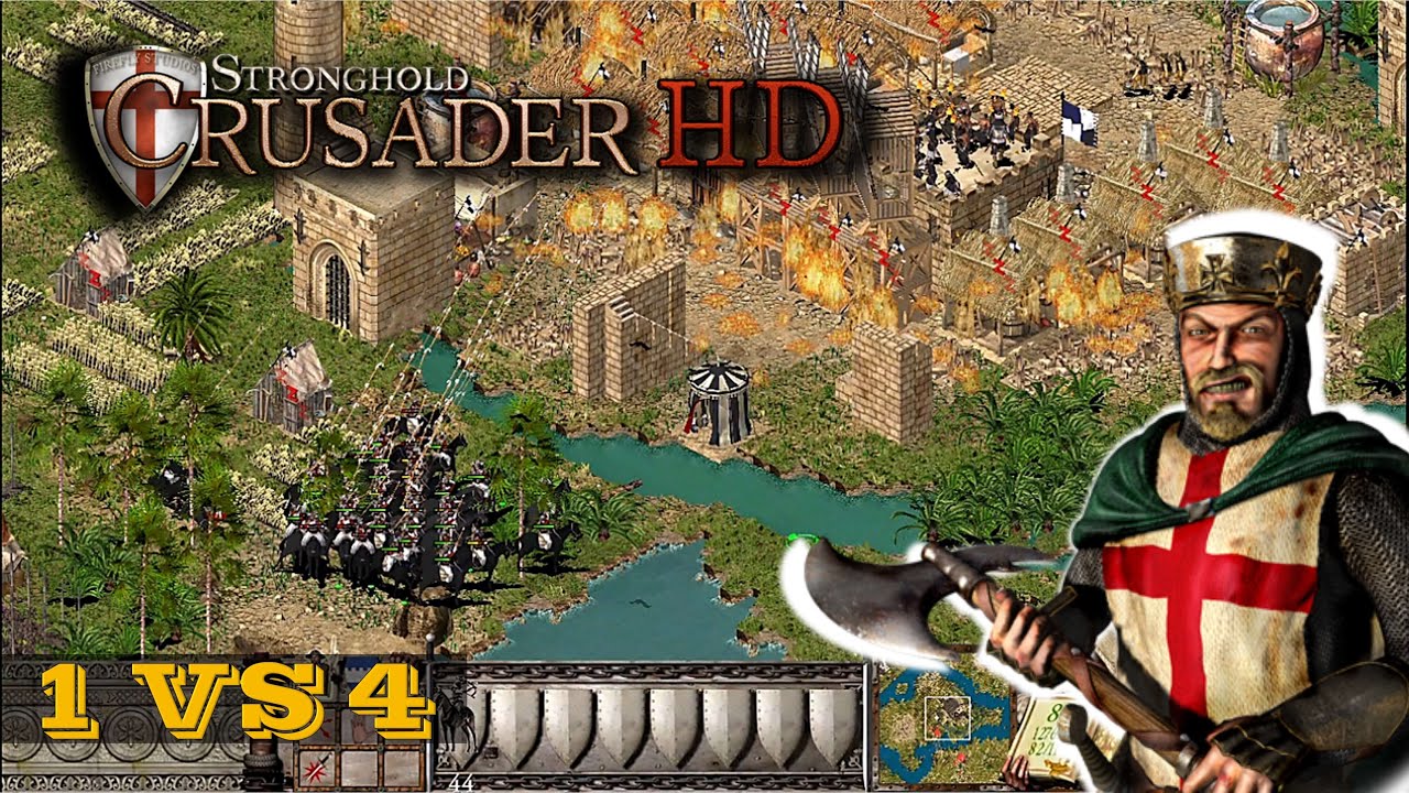 Stronghold Crusader HD 1 VS 4 YouTube
