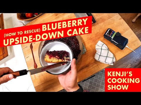 Blueberry upside-down cake, from the video