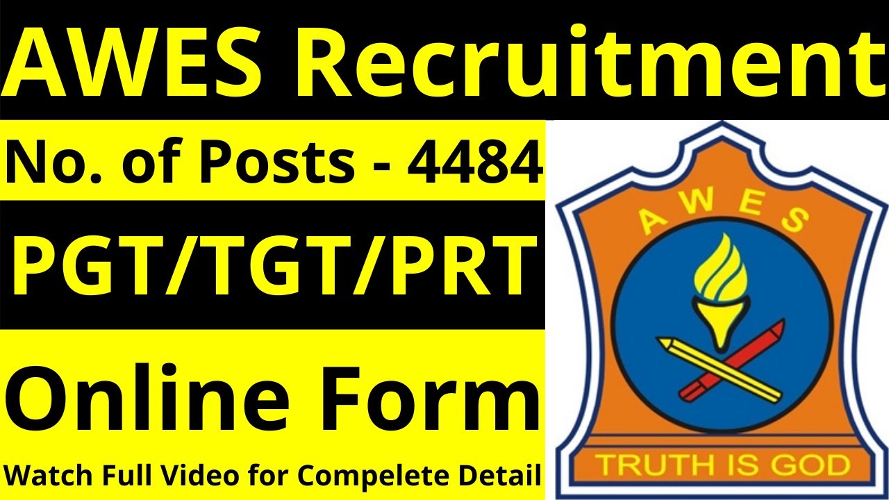 AWES 4484 POSTS OF TEACHERS(PGT/TGT/PRT)RECRUITMENT 2020 |ARMY WELFARE EDUCATION SOCIETY RECRUITMENT