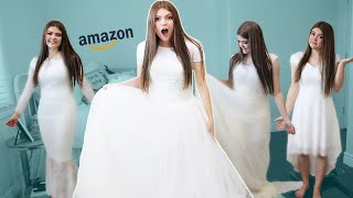 Trying On Cheap Amazon Wedding Dresses