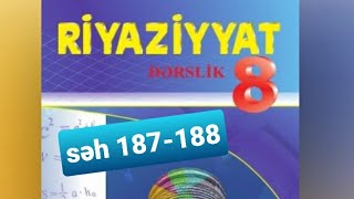 Riyaziyyat Derslik 8-Ci Sinif . Triqonometrik Nisbetler Seh 187-188