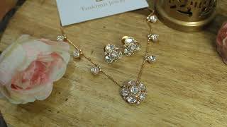 Mossanite Polki Pendant Set