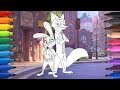 Disney Zootopia - Nick Wilde e Judy para colorir - Desenho para crianças video para crianças