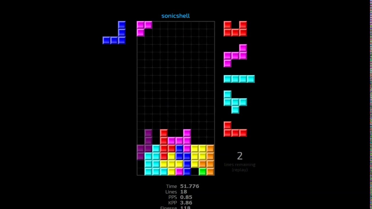 [Pentomino] sonicshell tries new Pentomino mode 20L on Jstris