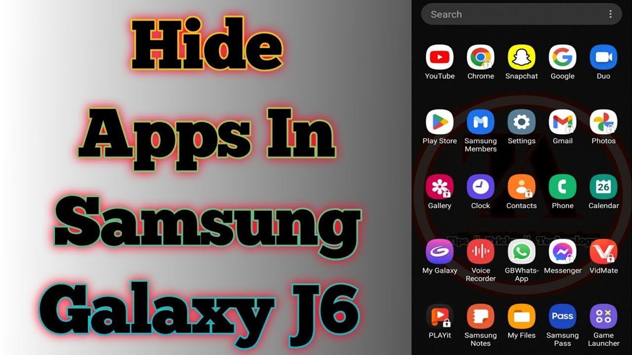 Samsung Galaxy J6 Me Apps Kaise Hide Kare! How To Hide Apps In Samsung Galaxy J6 - YouTube