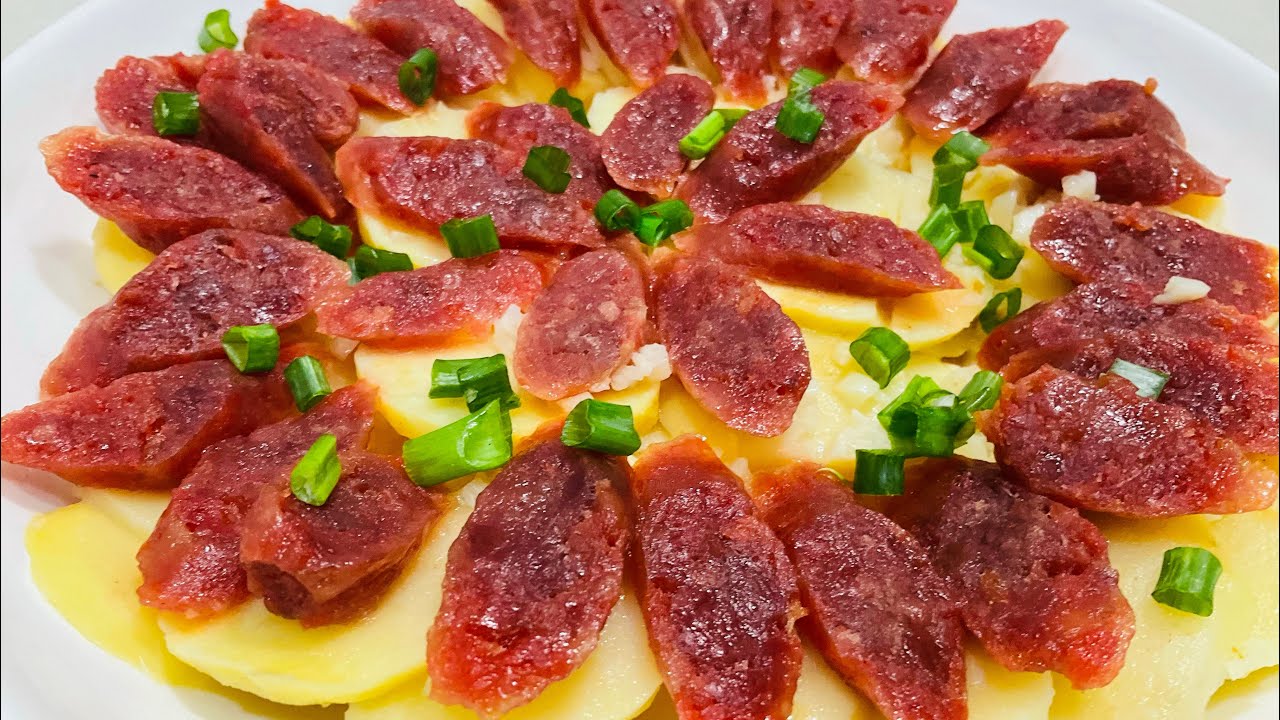 CNY Simple & easy side dish: Arrowhead (Ngaku) with chinese sausages that taste amazingly good!