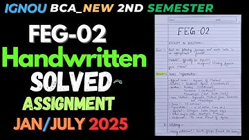 FEG-02 HANDWRITTEN SOLVED ASSIGNMENT 2025 | IGNOU BCA_New 2nd Semester Handwritten Solved Assignment