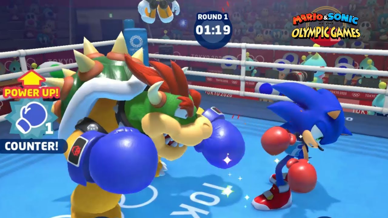 Mario & Sonic At The Olympic Games Tokyo 2020 Event Boxing Bowser Vs Master Sonic & Shadow Gameplay