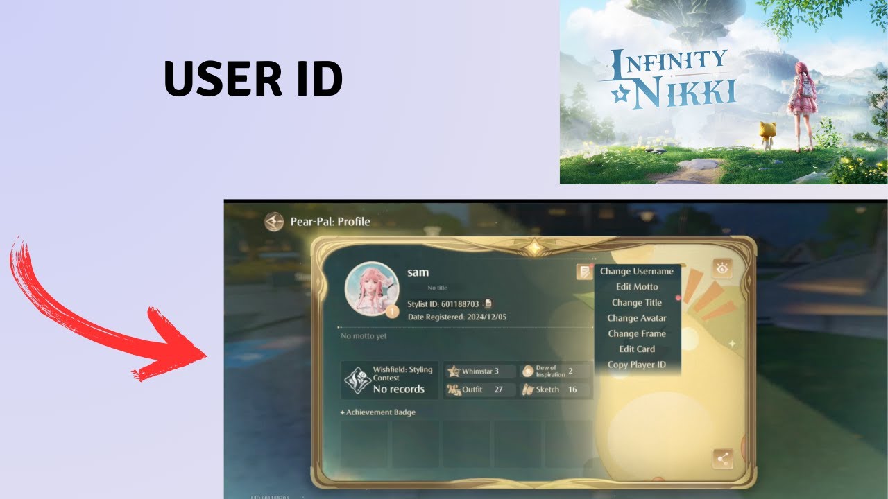How to copy, find Player and user Id in Infinity Nikki - YouTube