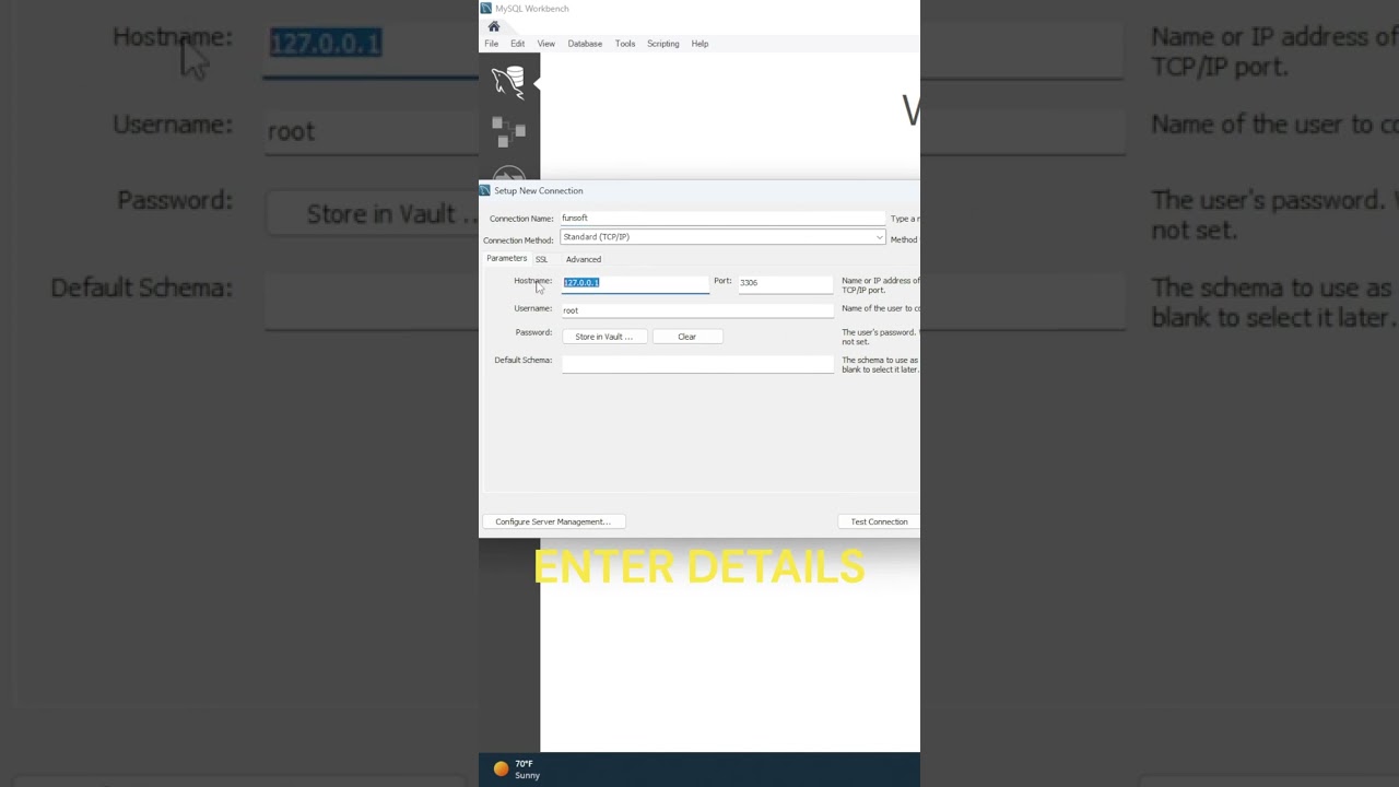 HOW TO CREATE NEW SERVER CONNECTION IN MYSQL WORKBENCH #shorts #shortsvideo #sql