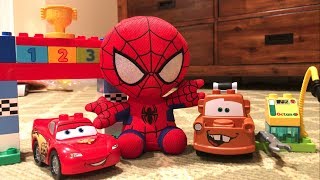 Lightning McQueen Lego Toy Review! Toy Playing With Spiderman! CARS!