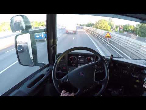 Scania G490 + Dolly Trailer, Awesome Turbo engine sound driving vlog 29 june. Stockholm, Sweden.