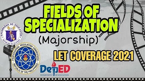 LET COVERAGE Fields of Specialization (Majorship)