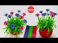 Cara membuat bunga dari SEDOTAN mudah simpel tanpa lem | Drinking straw flower easy