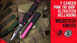 F Cancer Microtech Pink Tri Grip Hellhound (EKnives EKclusive)