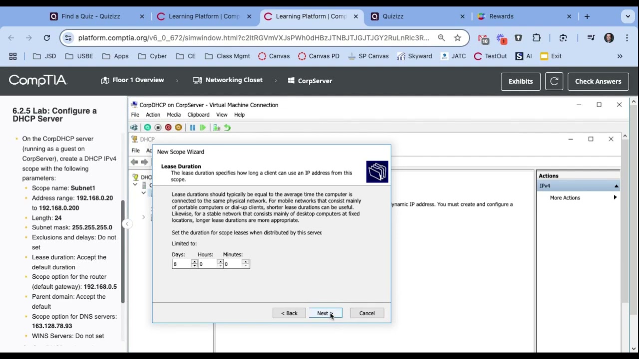6.2.5 Configuring a DHCP Server on Windows 🌐