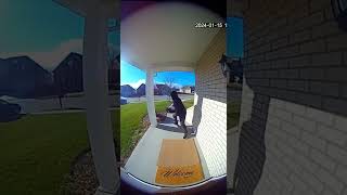 Doorcam: Package Thief Gets Rainbow Glitter Bomb Ambush 💥🎨😱 #GlitterBomb