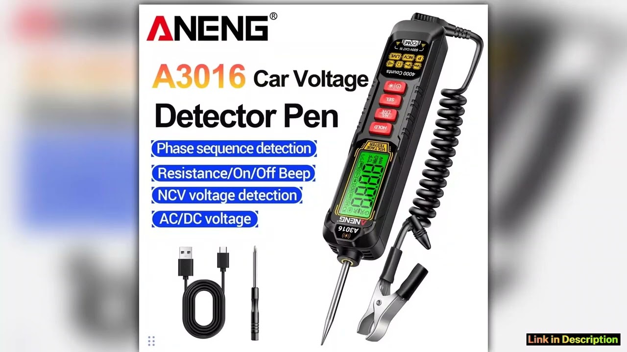 ANENG A3016 Car Voltage Clip Digital Pen Type Multimeter Rechargeable NonContact AC Voltage NCV