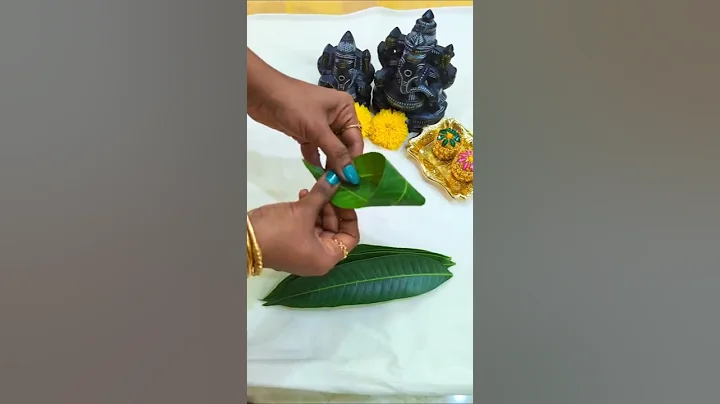 Mango leaf decoration ideas # pooja #shorts #youtubeshorts #diwali # trending #diy #ganeshchaturthi