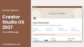 Creator Studio OS 2027 Notion Template for Content Creators | Full Walkthrough