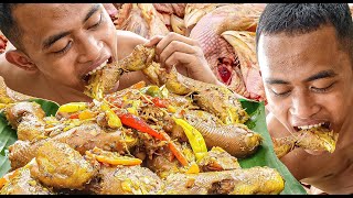 COOK AND EAT SPICY CHICKEN HEAD | PRIMITIVE COOKING
