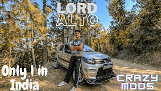 Alto Modification Review | Only 1 in India Lights | Projector headlamps | Loud music setup | Alloys