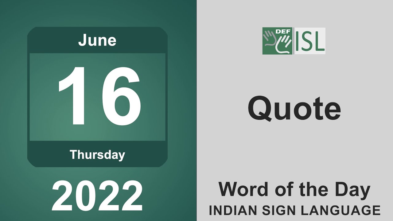 Quote (verb) Word of the Day for June 16th YouTube