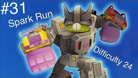 (Angry Birds Transformers) Gameplay (Part 31) of SPARK RUN Difficulty 24 as Menasor