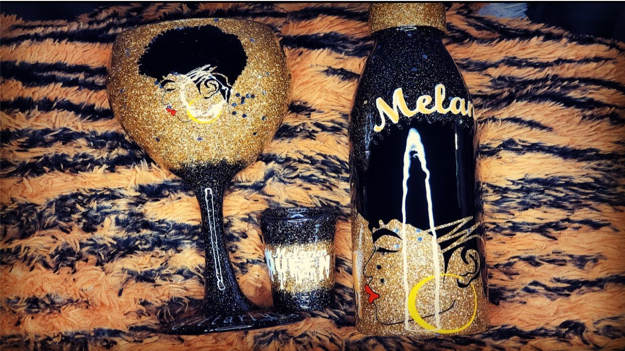 GLITTER SET‼️/bottle/wine glass/shot glass TUTORIAL‼️😁