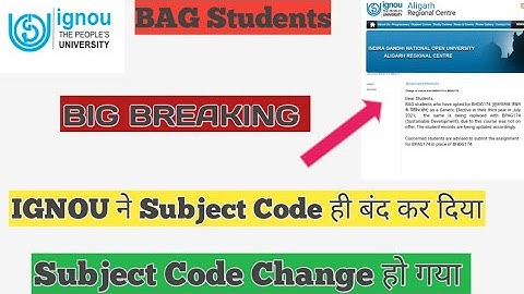 BHDG 174 Subject Code Changed To BPAG 174 Official Notification BHDG 174 Solved Assignment 2021-2022