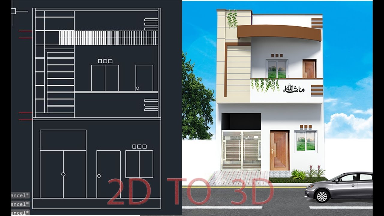 3 Marla 19 x45 Plan Modern House Design with Frount 