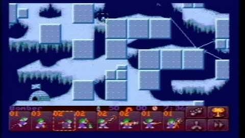 Lemmings 2 SEGA Mega Drive - Polar Tribe Level 5 Take Your Best Shot!