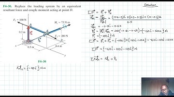 F4–30 Force System Resultants (Chapter 4: Hibbeler Statics) Benam Academy