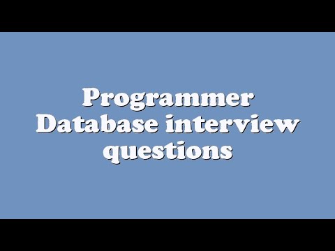 Programmer Database interview questions