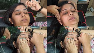 Patli eyebrow Kaise banaen||how to do thin eyebrow threading||eyebrow threading tutorial||#eyebrows