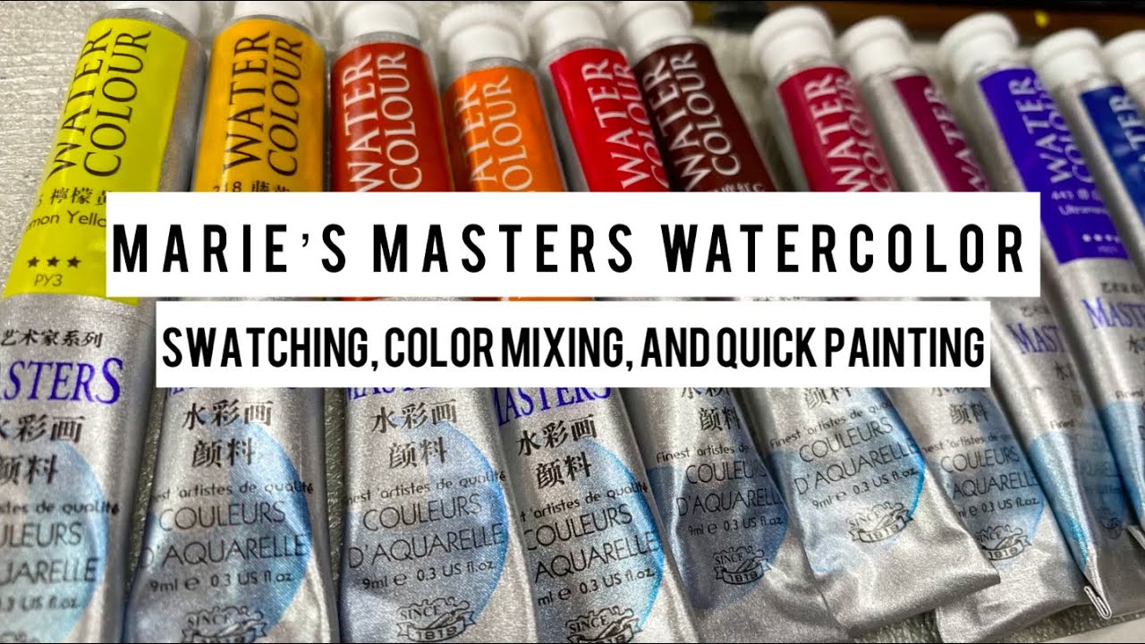 Marie's Masters Watercolor REVIEW Swatching, Color Mixing, and Quick