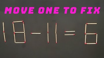 Move One Matchstick to Make the Equation Correct!