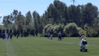 Vernon Adams throws passes at the Seattle Seahawks rookie mini-camp