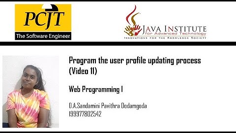 Program the user profile updating process (Video 11)