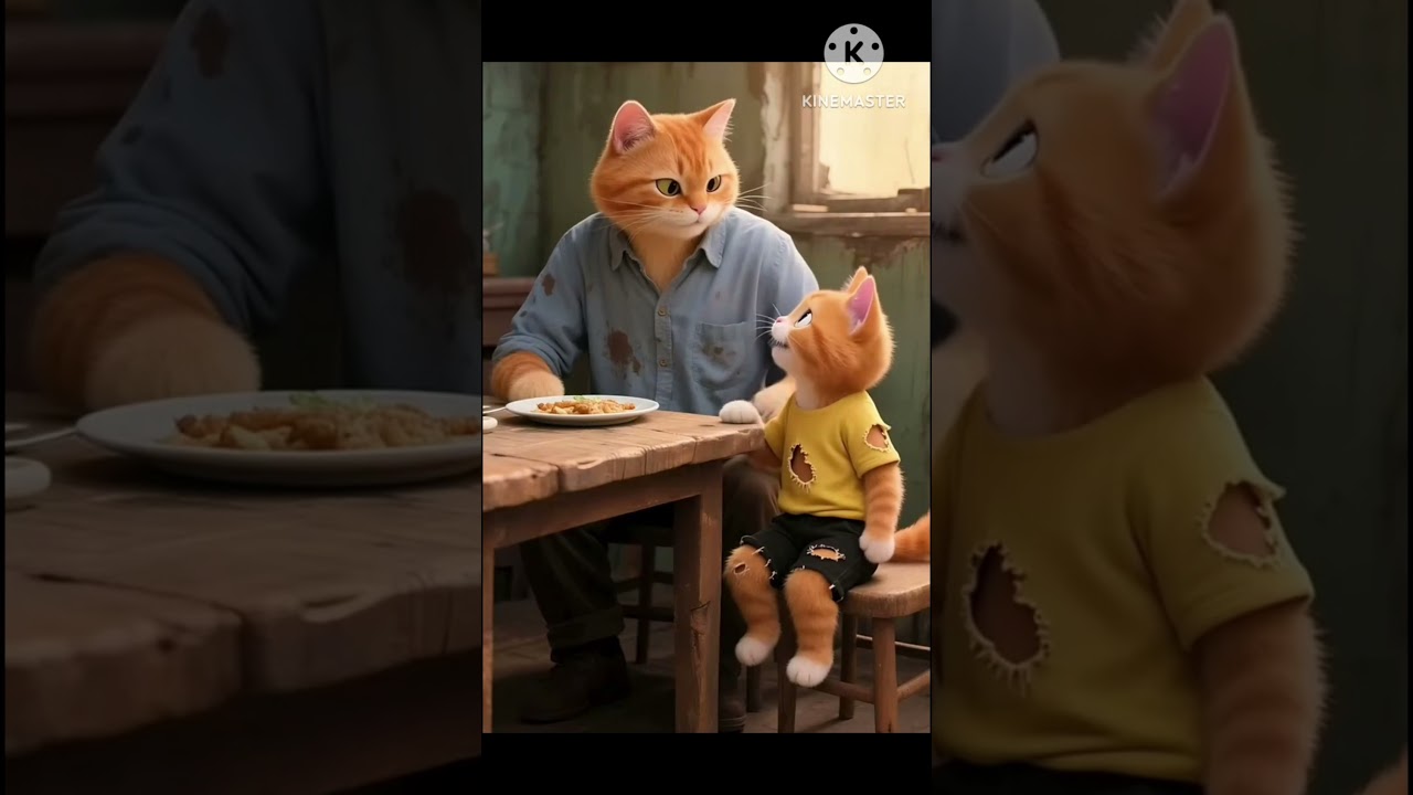 new poor cat and father cat video poor baby cat video