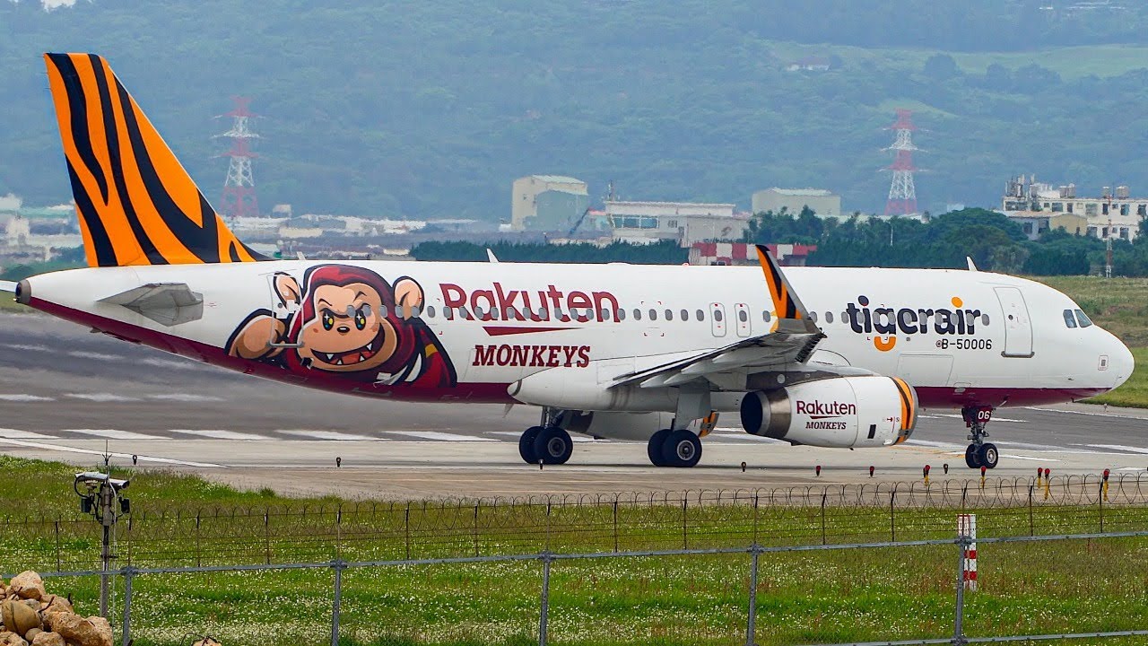 Airbus A320 Rakuten Monkeys Livery | Tigerair Taiwan - YouTube