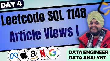 Leetcode SQL 1148 -  Article Views 1 🔥 | Crack SQL Interview in 50 Qs |50 Days Challenge ✅