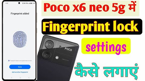 Poco x6 neo 5g mobile me fingerprint lock kaise lagaye/how to set fingerprint lock in settings poco