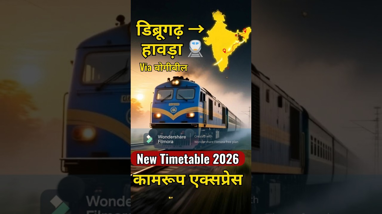 डिब्रूगढ़ से हावड़ा 🚆 | 15962 कामरूप एक्सप्रेस Via Bogibeel | New Timetable 2026 