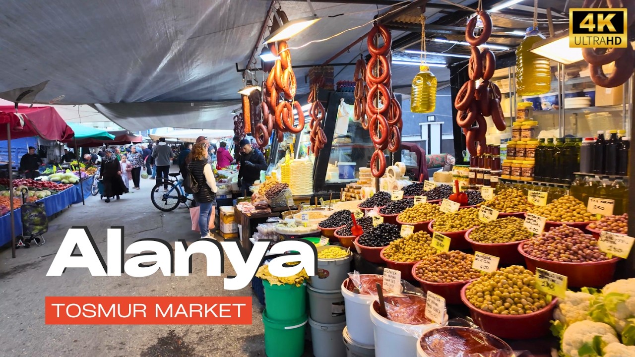Alanya Tosmur Market Walking Tour | Local Market Walk in Alanya 4K