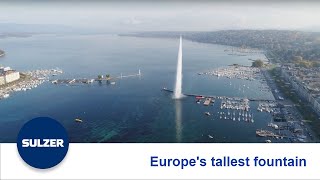 Europes Tallest Fountain Jet Deau Geneva Powered By Sulzer